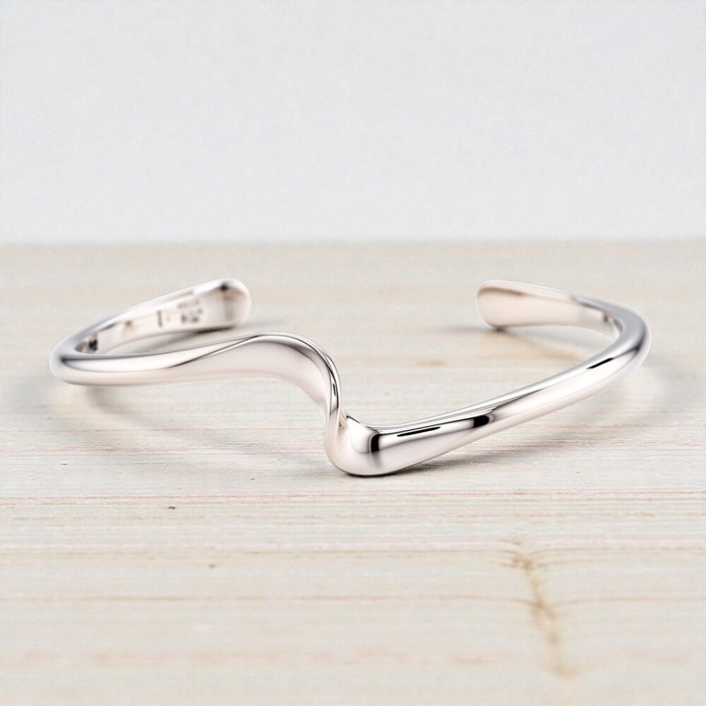 Wave Cuff Bracelet in 925 Sterling Silver